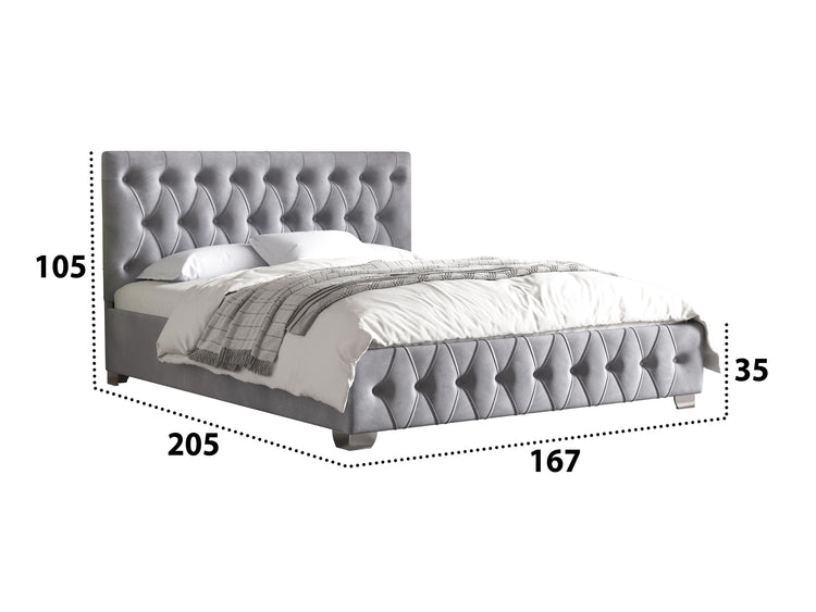 Pat Patrizia, 160x200 cm, Gri deschis, somiera din PAL