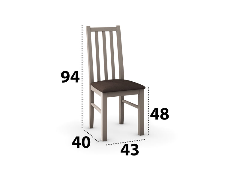 Set masa extensibila 120x150cm cu 6 scaune tapitate, MB-13 Max5 si S-38 Boss10 S6, sonoma, lemn masiv de fag, stofa