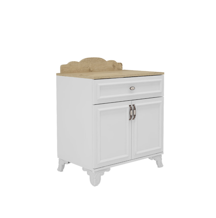 Comoda Alessa, Alb Sonoma, 75x84x40 cm, MDF - La Cucu