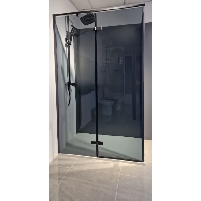 Cabina dus dreptunghiulara, geamuri de 8mm cu usa pe balama profil negru, 120 x 80 x 193 cm