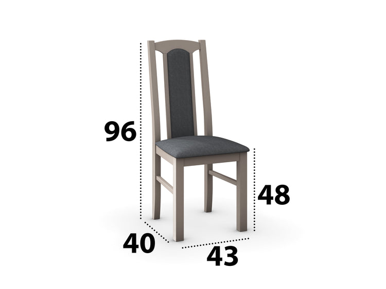 Set masa extensibila 120x150cm cu 4 scaune tapitate, mb-13 max5 si s-37 boss7 s11, sonoma, lemn masiv de fag, stofa