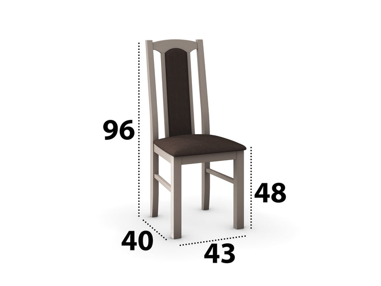 Set masa extensibila 120x150cm cu 4 scaune tapitate, mb-13 max5 si s-37 boss7 s6, sonoma, lemn masiv de fag, stofa