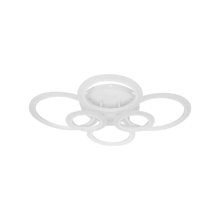 Lustra LED cu Telecomanda Brigitte 6 Cercuri 82W Lumina Rece/Calda/Neutra Dimabila Alb LT800/6WH