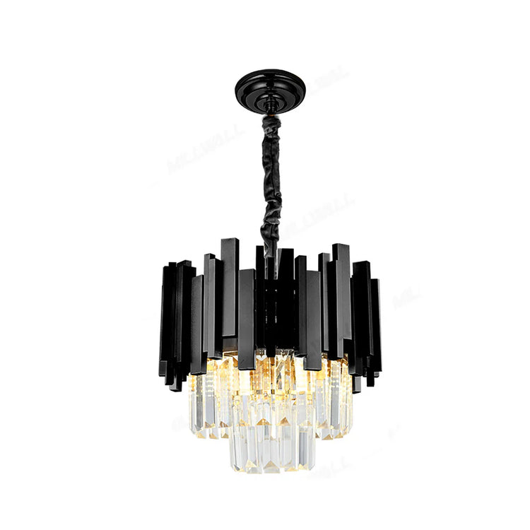 Candelabru Cristal BLOIS Petito 3xE14, Diametru 30cm, Negru, Inaltime Reglabila