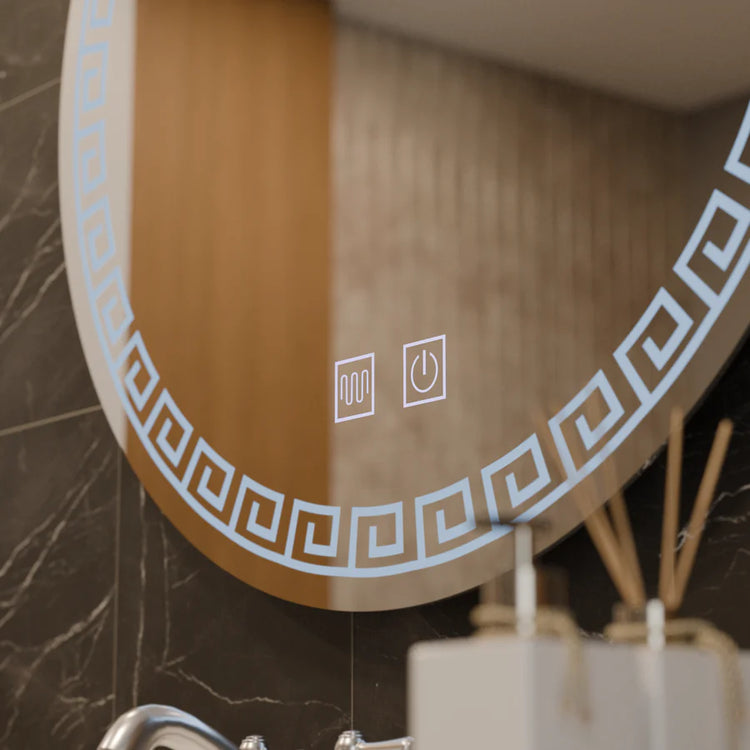 Oglinda LED Rotunda, 60cm, Orhina Touch, Sistem Dezaburire, Dimabila