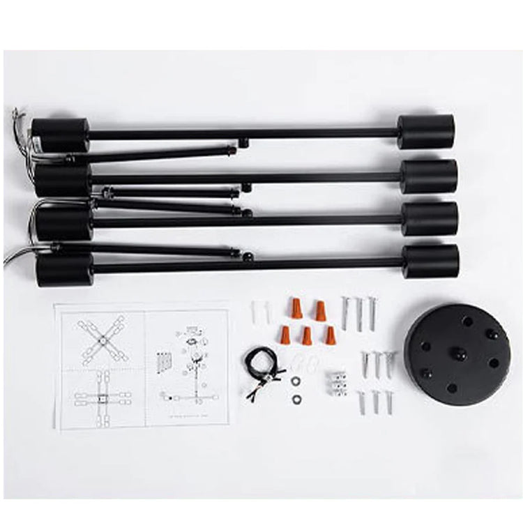 Lustra Modernist Octa 8, 8x E27, Negru, Design Modern