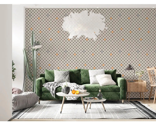 Panou autoadeziv Atria YB-W03 model geometric gri 30x60 cm, set 4 buc.