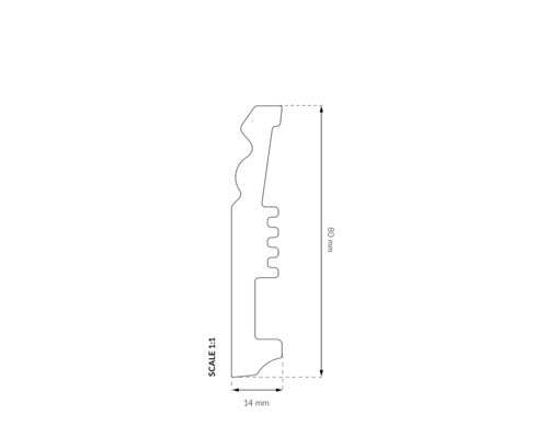 Plintă Arbiton STIQ XL STX820 albă 2200x80x14 mm