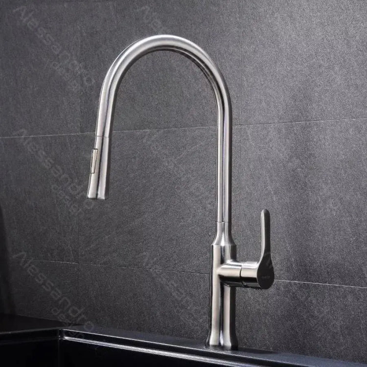 Baterie Bucătărie cu Duș Extractibil, Inox SUS304, Satinat, CF023