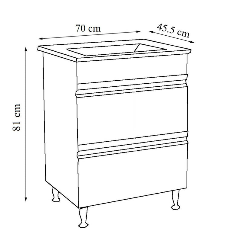 Baza Seria 786, 60 cm, cu Sertare, Alb + Lavoar Sava 60, 2060