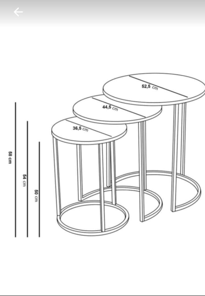 Set Masute de cafea cu 4 piese Laguna, negru/gold