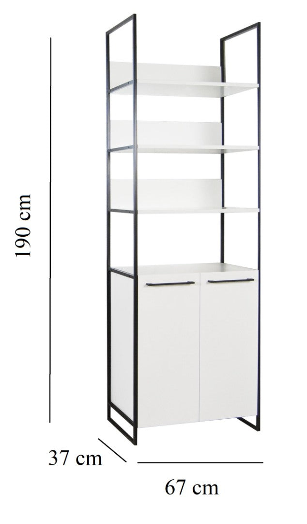 COLOANA MDF CU CADRU METALIC, SERIA 740, ALB - La Cucu