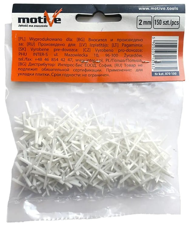 Distantieri cruce albi pentru gresie faianta 1.5mm 150buc/set Motive