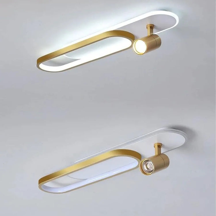 Lustra LED cu Proiector Reglabil FISSO Camilla, 49W, lumina Rece/Calda/Neutra, Auriu Lucios