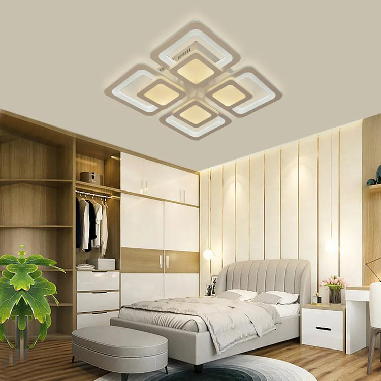 Lustra LED cu Telecomanda 'Susan', Alessandro Design, 77W, lumina Rece/Calda/Neutra, dimabila, alb LT804/4WH