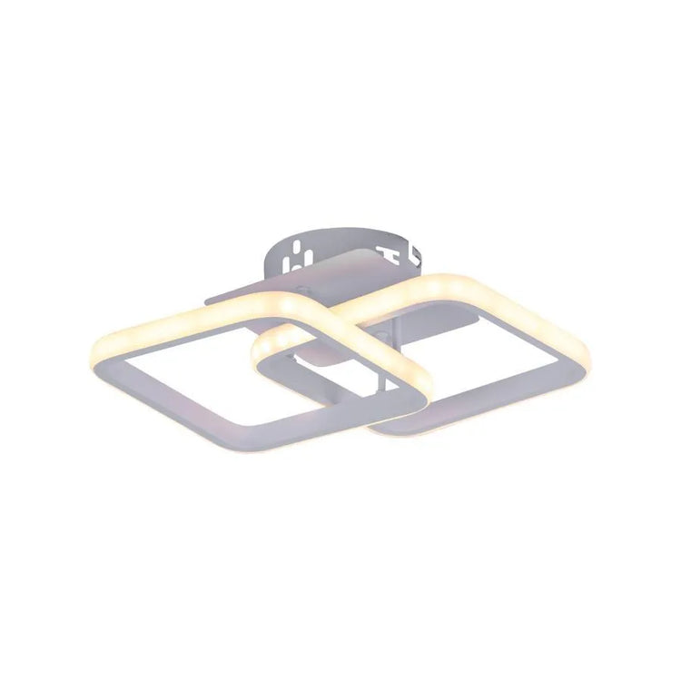 Lustra LED LILIA 20W, 2 Patrate, lumina Rece/Calda/Neutra, Alb