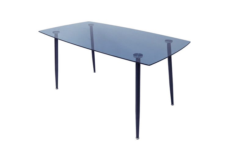 Masa living, mb-91, sticla securizata fumurie albastra, 150x80x75 cm