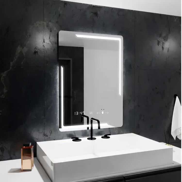 Oglinda LED Senzor Elliott Sistem Dezaburire Ceas Temperatura 60x80 cm Colectia Marcello Funghi D037