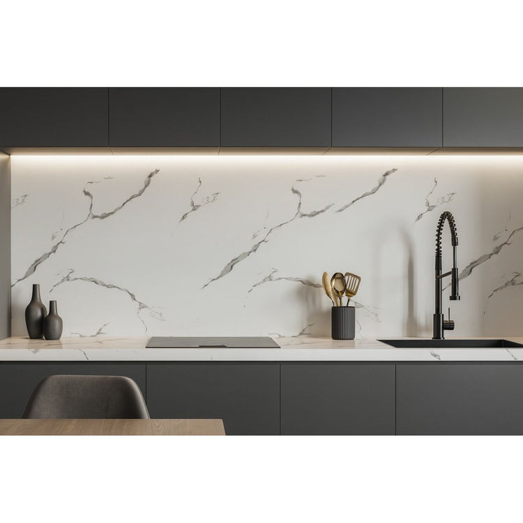 Panou Decorativ, SPC, marmura Alb/Gri, 2440 x 1200 x 3 mm, 2,92 mp