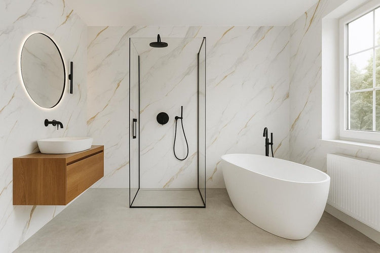 PANOU SPC IMITATIE MARMURA 244X120CM PE BEJ/GOLD