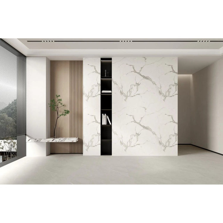 Panou Decorativ. SPC, Marmura Carrara, 2800 X 960 X 4 mm, 2,688 mp