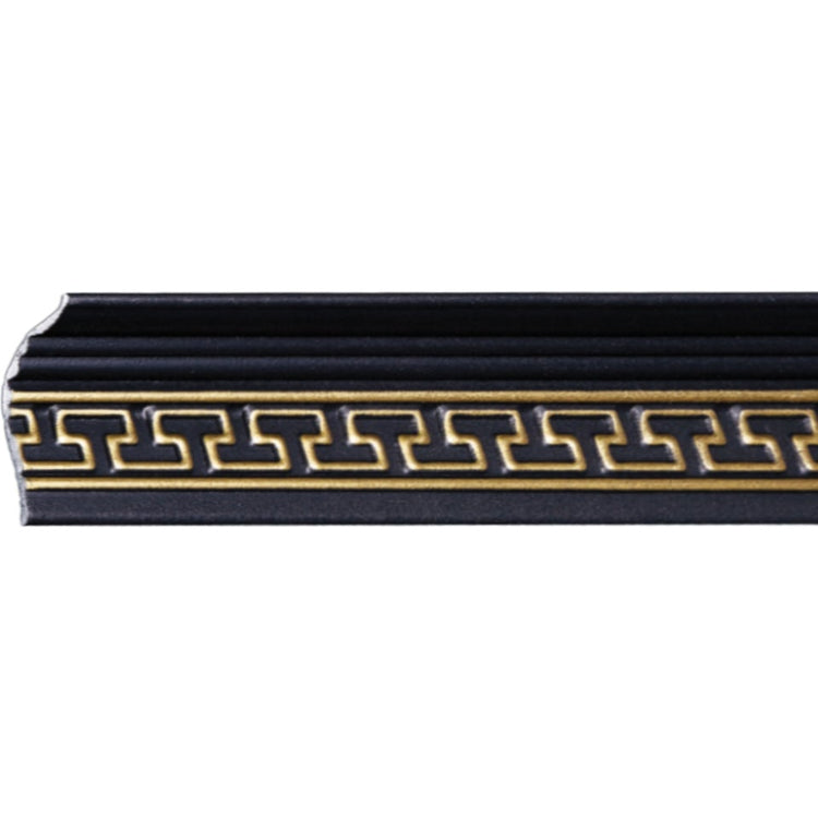 Bagheta decorativa de colt M17CZ, din polistiren, negru/auriu, 8 x 6 x 200 cm