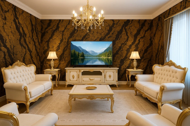 PANOU DECORATIV POLISTIREN 50X100CM PIATRA NEGRU/AURIU