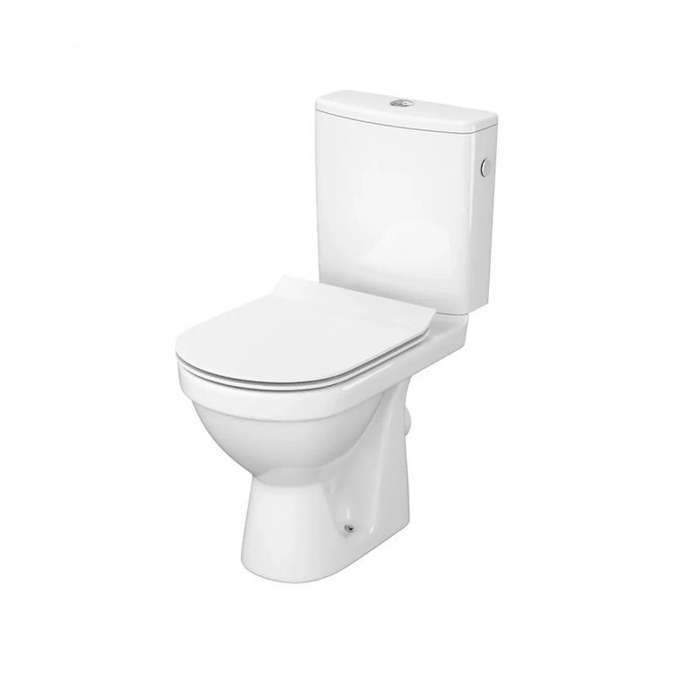 Set vas WC compact Cersanit Zip, Simple On, evacuare laterala, capac WC Slim, duroplast, cadere lenta, Easy Off - La Cucu