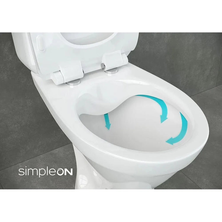 Set vas WC compact Cersanit Zip, Simple On, evacuare laterala, capac WC Slim, duroplast, cadere lenta, Easy Off - La Cucu
