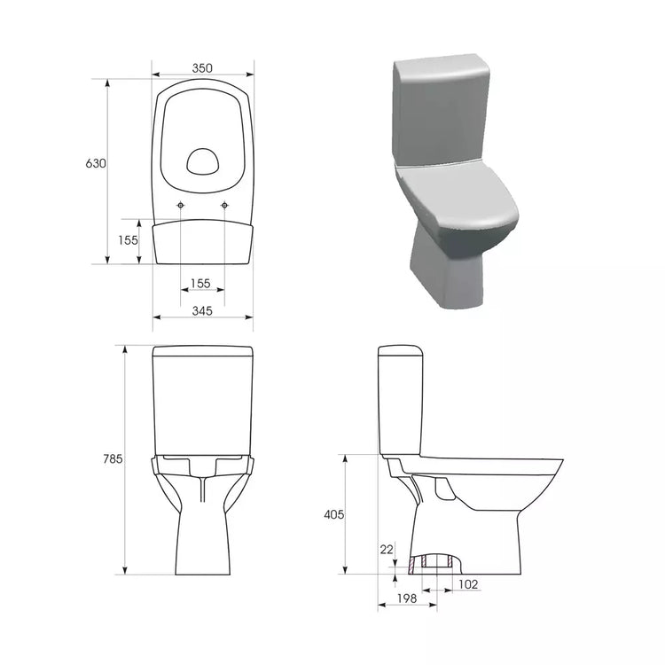 Set vas WC pe pardoseala Cersanit Carina rezervor 020 si capac alb - La Cucu