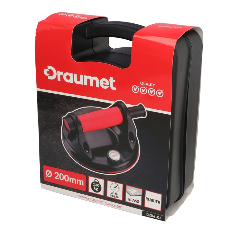 Ventuza profesionala cu pompa de vid si manometru 200mm - 130kg Draumet