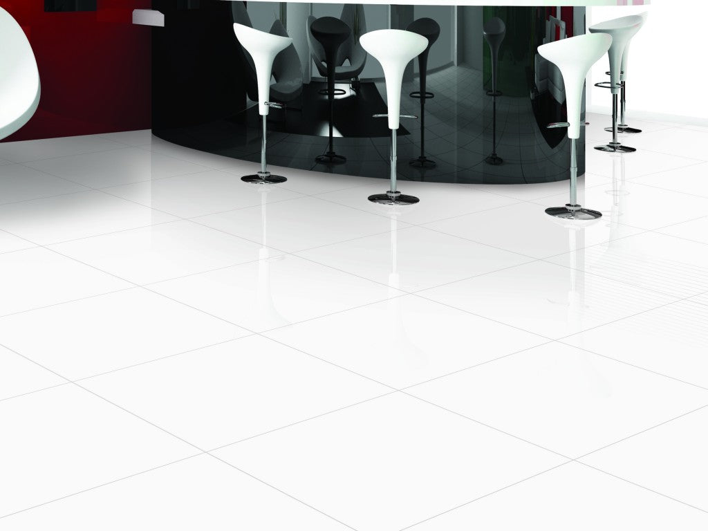 Gresie interior si exterior 60X60 cm SUPER SUPER WHITE FC-6B6000, aspect uni alb, suprafata lucioasa