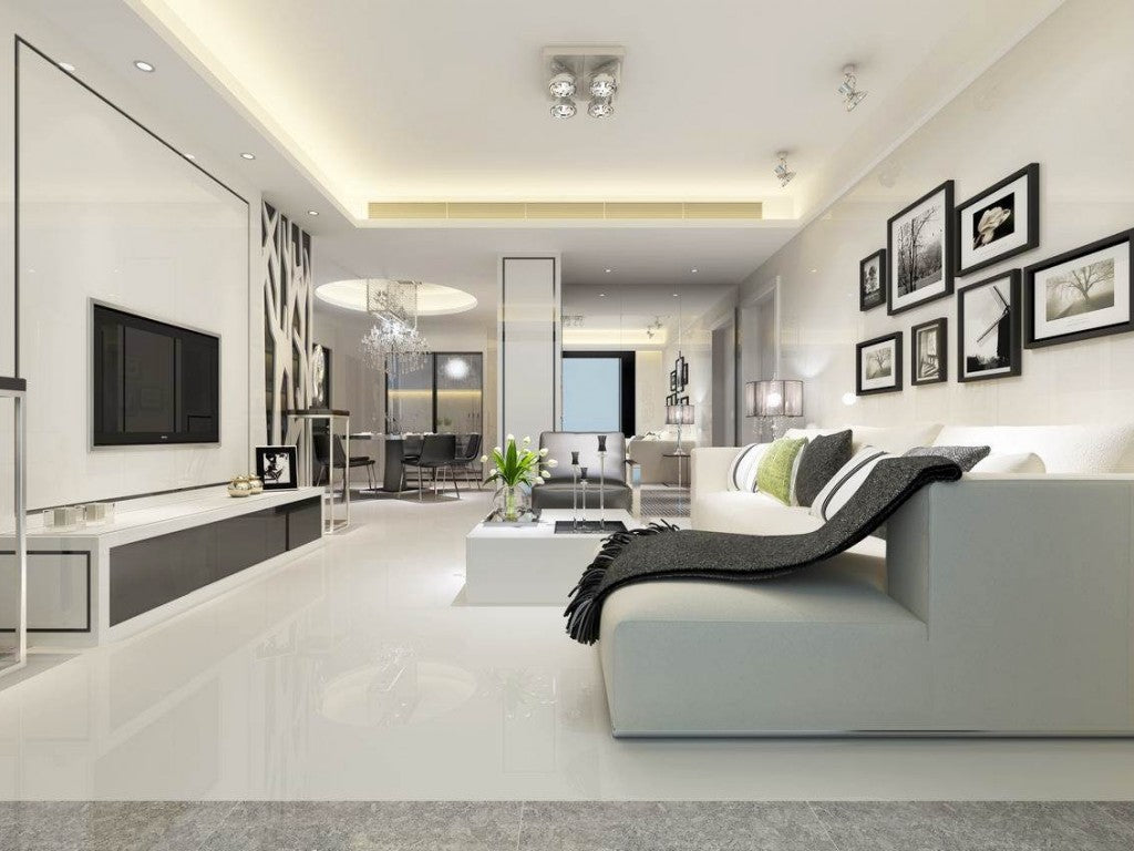 Gresie interior si exterior 60X60 cm SUPER SUPER WHITE FC-6B6000, aspect uni alb, suprafata lucioasa