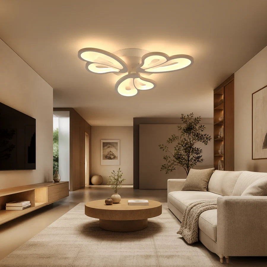 Lustra LED cu telecomanda BLOSSOM 40W, 3 Petale, lumina Rece/Calda/Neutra, Dimabila, Alb-8