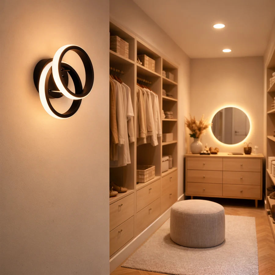 Lustra LED VERTEX CIRCULA 21W, 2 Cercuri, Rame Metalice, lLumina Rece/Calda/Neutra 3000K/4000K/6000K, Negru, Metal-7
