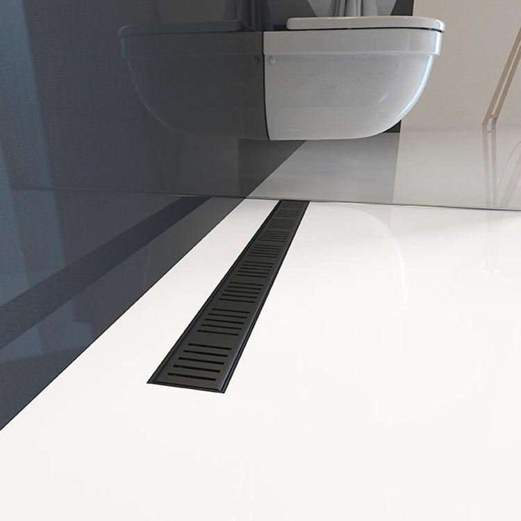 Rigola de dus AlcaPlast, Simple, cu capac, 65 cm, negru mat