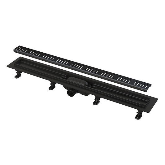 Rigola de dus AlcaPlast, Simple, cu capac, 65 cm, negru mat