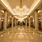 Candelabru Cristal PALACE, 8 brate, D80cm, Auriu Lucios, Inaltime Reglabila, Metal si Cristal