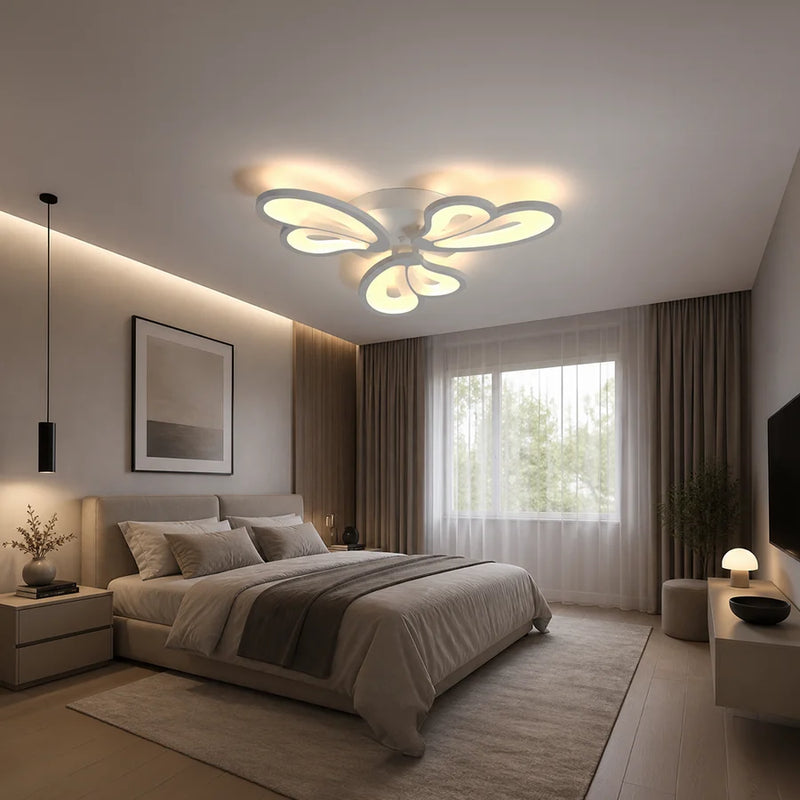 Lustra LED cu telecomanda BLOSSOM 40W, 3 Petale, lumina Rece/Calda/Neutra, Dimabila, Alb-5