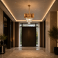 Candelabru Cristal VERSAILLES Petito 3xE14, Diametru 30cm, Auriu, Inaltime Reglabila, Metal si Cristal