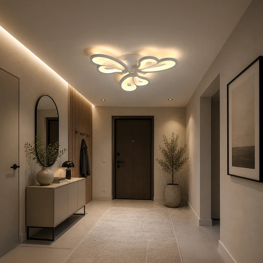 Lustra LED cu telecomanda BLOSSOM 40W, 3 Petale, lumina Rece/Calda/Neutra, Dimabila, Alb-6