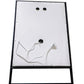 Oglindă cu iluminare LED și întrerupător touch, MD6, 60x95cm, ramă neagră și poliță