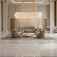 Candelabru Cristal PETAL Regalis 12xE14, 80x30 cm, Auriu, Inaltime Reglabila, Metal si Cristal