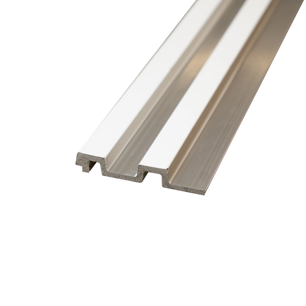 Riflaj decorativ alb cu dungi argintii, 120mm-2