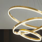 Lustra LED suspendata cu telecomanda ELIZABETH, 85W, 3 Cercuri, lumina Rece/Calda/Neutra, Dimabila, Auriu Lucios, Inaltime Reglabila