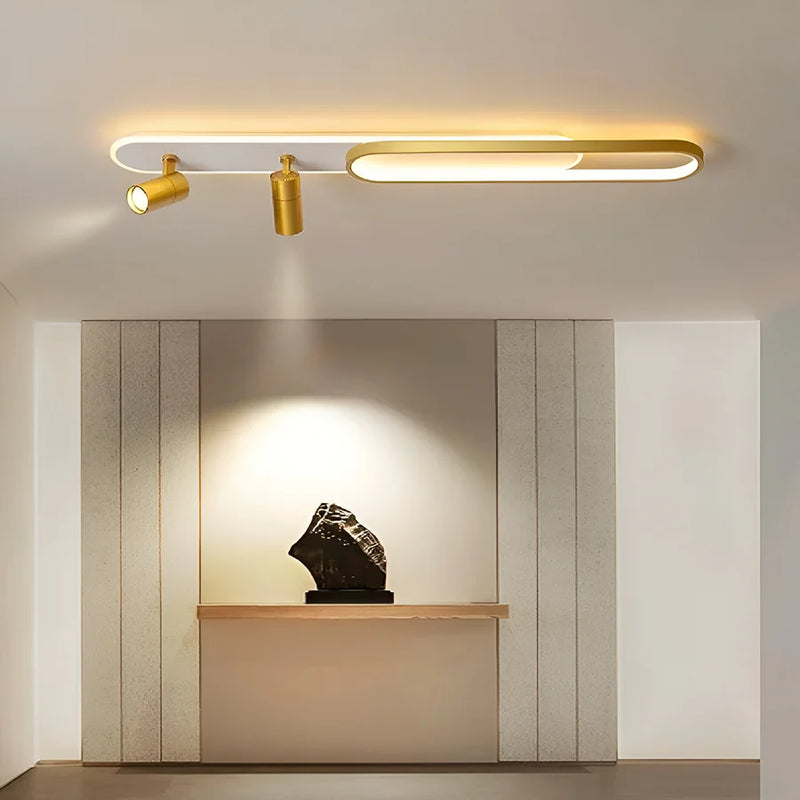 Lustra LED cu Proiector Reglabil FISSO Camilla, 66W, lumina Rece/Calda/Neutra, Auriu Lucios-5