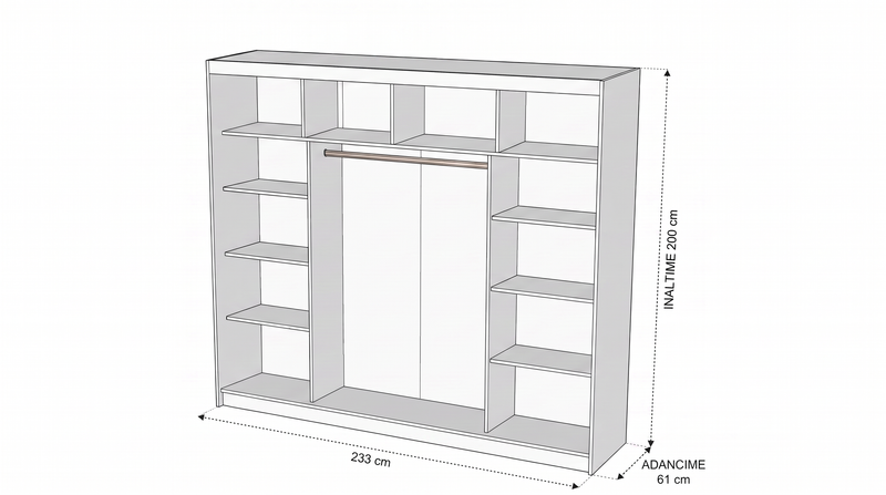 Dressing Iulian cu oglinda, 233x200x61 cm-5