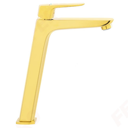 Baterie stativa inalta pentru lavoar Ferro Vitto Verdeline BVI2LVLBL, monocomanda, finisaj auriu. 5 ani garantie