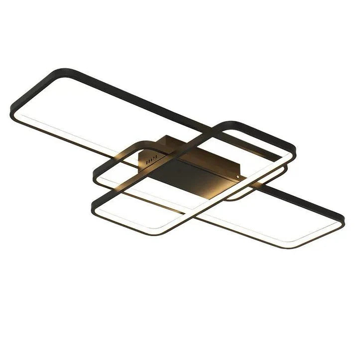 Lustra LED cu telecomanda AXIS 68W, 3 Elemente, lumina Rece/Calda/Neutra, Dimabila, Negru