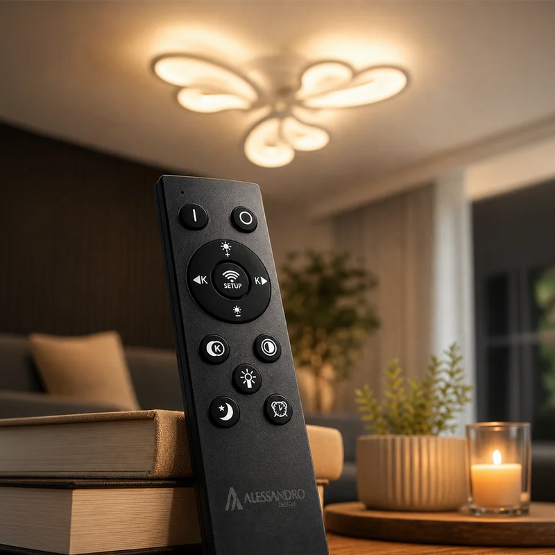 Lustra LED cu telecomanda BLOSSOM 40W, 3 Petale, lumina Rece/Calda/Neutra, Dimabila, Alb-9
